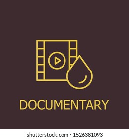 Outline documentary vector icon. Documentary illustration for web, mobile apps, design. Documentary vector symbol.