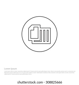Outline Documents Icon, Vector Illustration, Flat pictogram icon