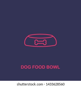 Outline dog food bowl icon.dog food bowl vector illustration. Symbol for web and mobile
