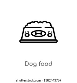 outline dog food vector icon. isolated black simple line element illustration from food concept. editable vector stroke dog food icon on white background