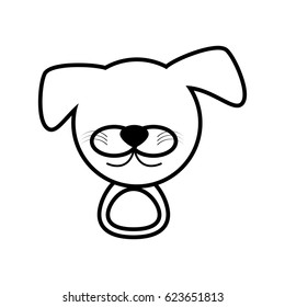 outline dog head animal
