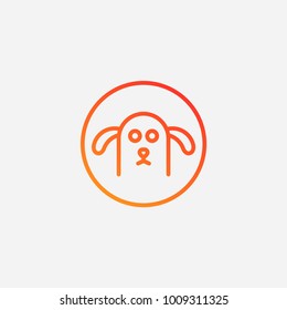 Outline dog icon. gradient illustration isolated vector sign symbol