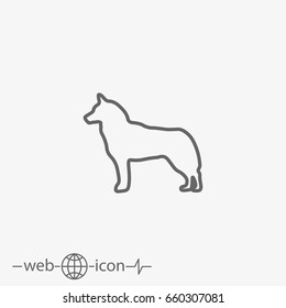 outline dog vector icon