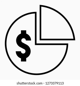 Outline dollar dividend pixel perfect vector icon
