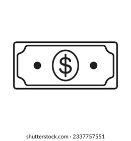 Outline dollar money cash bill illustration vector