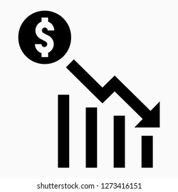 Outline dollars recession pixel perfect vector icon