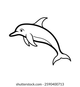 Outline  of a dolphin fish.