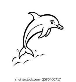 Outline  of a dolphin fish.