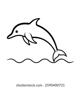 Outline  of a dolphin fish.