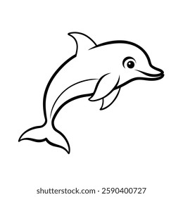 Outline  of a dolphin fish.