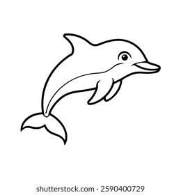 Outline  of a dolphin fish.