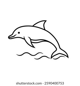 Outline  of a dolphin fish.