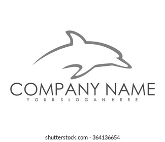outline dolphin shape image logo