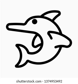 Outline dolphin vector icon
