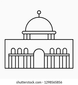 Outline Dome of the rock vector icon