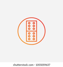 Outline domino icon.gradient illustration isolated vector sign symbol