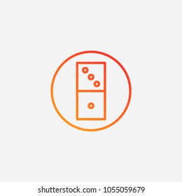 Outline domino icon.gradient illustration isolated vector sign symbol
