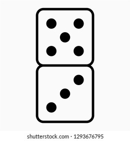 Outline domino vector icon