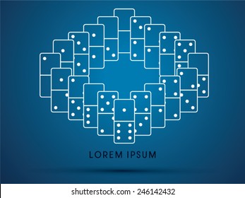 Outline Dominoes, logo, symbol, icon, graphic, vector.