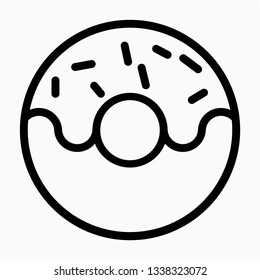 Outline donut vector icon