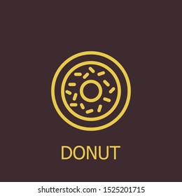 Outline donut vector icon. Donut illustration for web, mobile apps, design. Donut vector symbol.