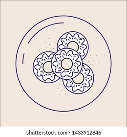Outline donuts icon isolated. Donuts for website design mobile application ui. Editable stroke