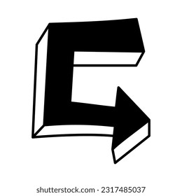 Outline Doodle Back Arrow Illustration