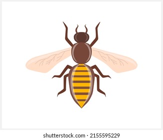 Outline doodle bee icon isolated. Hand drawn vector stock illustration. EPS 10