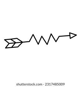 Outline Doodle Bow Arrow Illustration