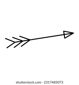 Outline Doodle Bow Arrow Illustration