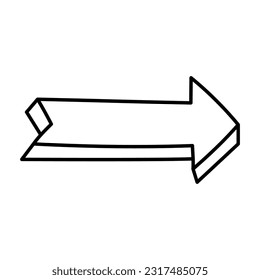 Outline Doodle Right Arrow Illustration