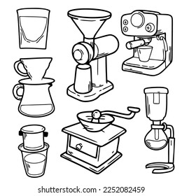 outline doodle vector of a coffee 