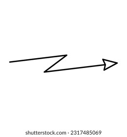 Outline Doodle Zigzag Arrow Illustration