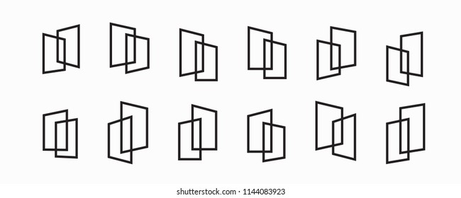 outline door logo vector, window icon concept, real estate logo template