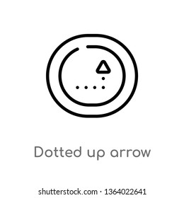 outline dotted up arrow vector icon. isolated black simple line element illustration from user interface concept. editable vector stroke dotted up arrow icon on white background