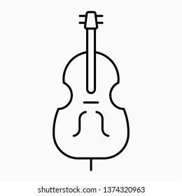 Outline double bass vector icon