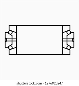 Outline double thrust ball bearing vector icon