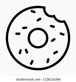 Outline doughnut pixel perfect vector icon