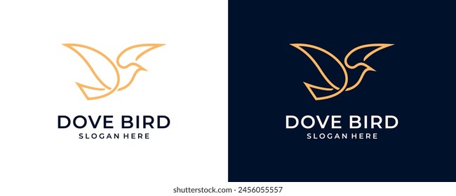 outline of a dove logo design vector