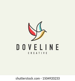 outline of a dove logo - vector illustration design on a light background