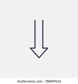 Outline down arrow  icon illustration isolated vector sign symbol