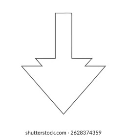 Outline Down Arrow Icon for Web and App Design