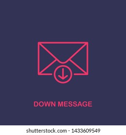 Outline down message icon.down message vector illustration. Symbol for web and mobile