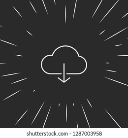 Outline download cloud icon illustration isolated vector sign symbol