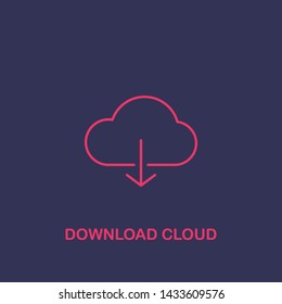 Outline download cloud icon.download cloud vector illustration. Symbol for web and mobile