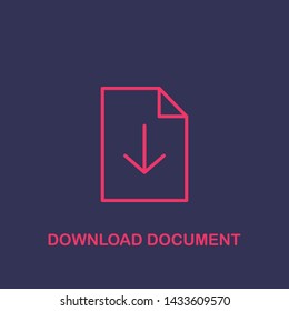 Outline download document icon.download document vector illustration. Symbol for web and mobile