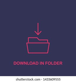 Outline download in folder icon.download in folder vector illustration. Symbol for web and mobile