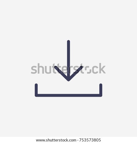 Outline download icon illustration vector symbol