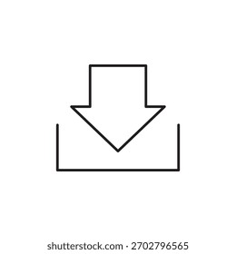 Ícone de download de estrutura de tópicos para salvar ou acessar arquivos digitais.