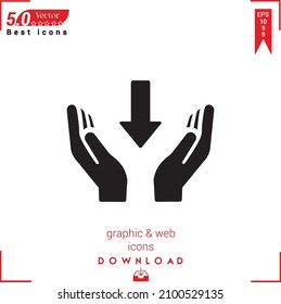 Icono de descarga de esquema. vector de icono de descarga aislado en fondo blanco. Diseño gráfico, diseño de material, iconos de Best sellers 2022, aplicación móvil, diseño de UI UX, vector de formato EPS 10